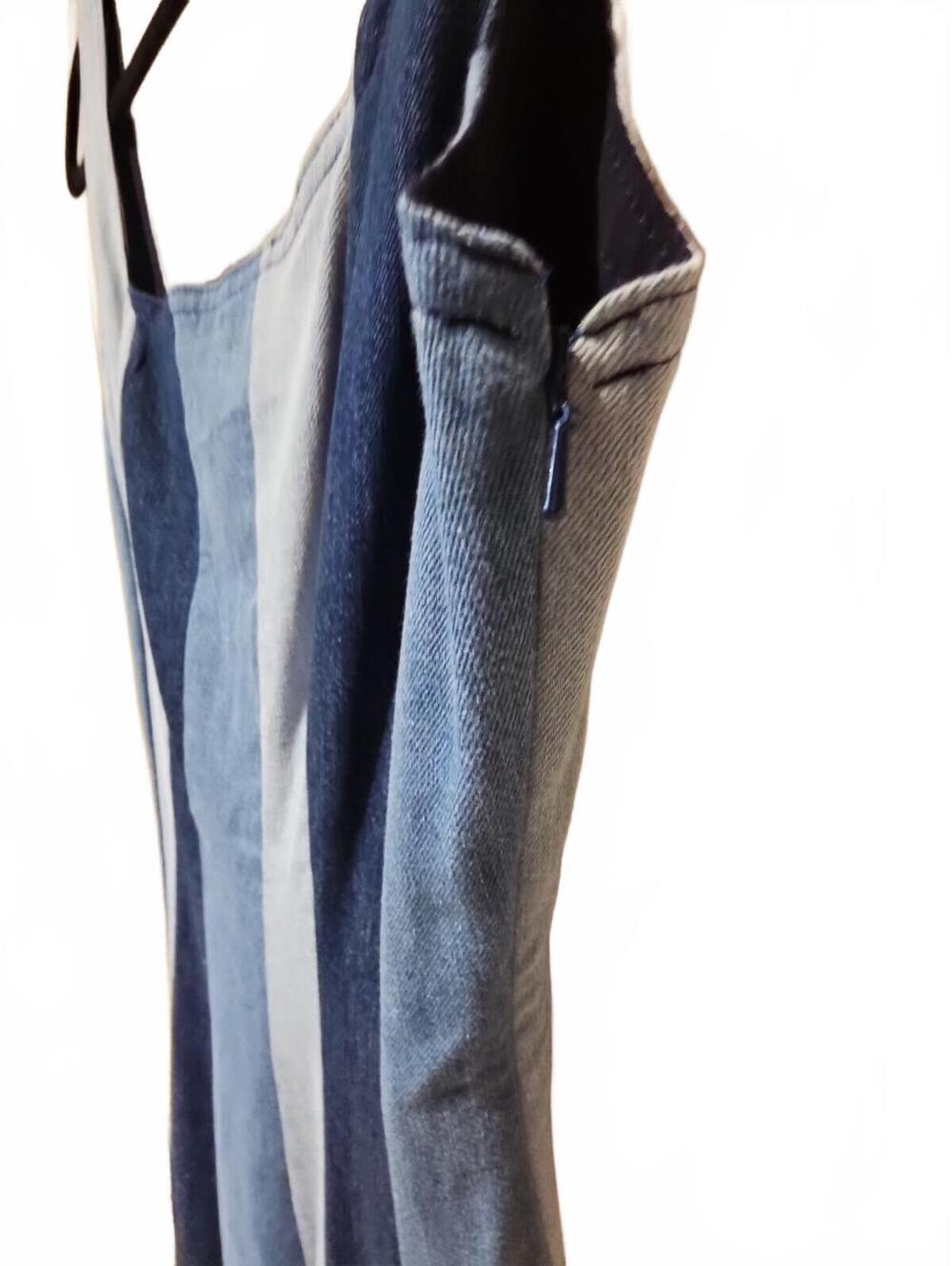 New Anthropologie x Farm Rio Colorblocked Denim Midi Dress sz XS $248 - Picture 3 of 8